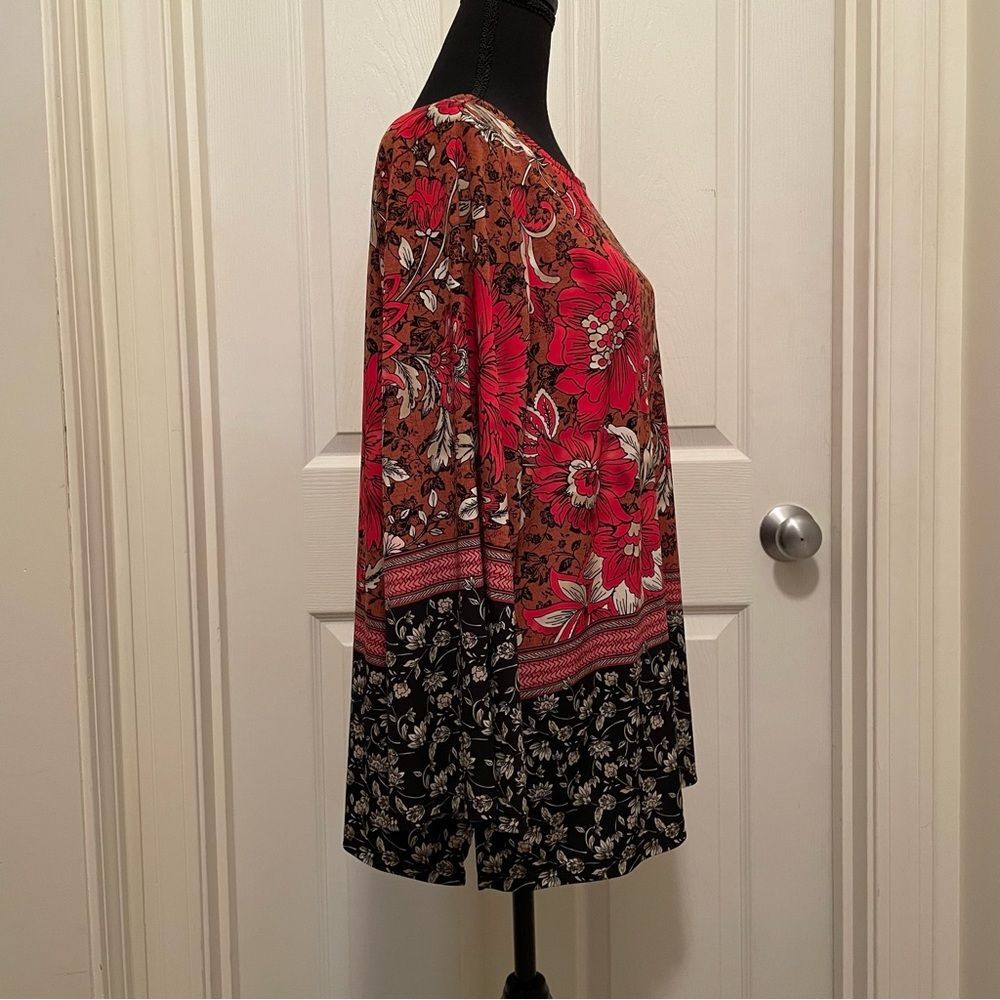 The Limited Collection Tunic Vibrant Boho Floral Pattern 3/4 Sleeve Womens Large - Picture 2 of 6